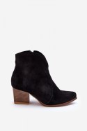 Botki Kowbojki Model Lewski EV28 Black Welur - Step in style