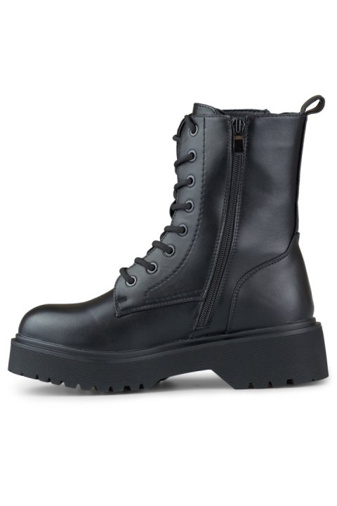 Czarne workery damskie na platformie sznurowane - 37 Primohurt Czarne workery damskie na platformie sznurowane - 37 Primohurt