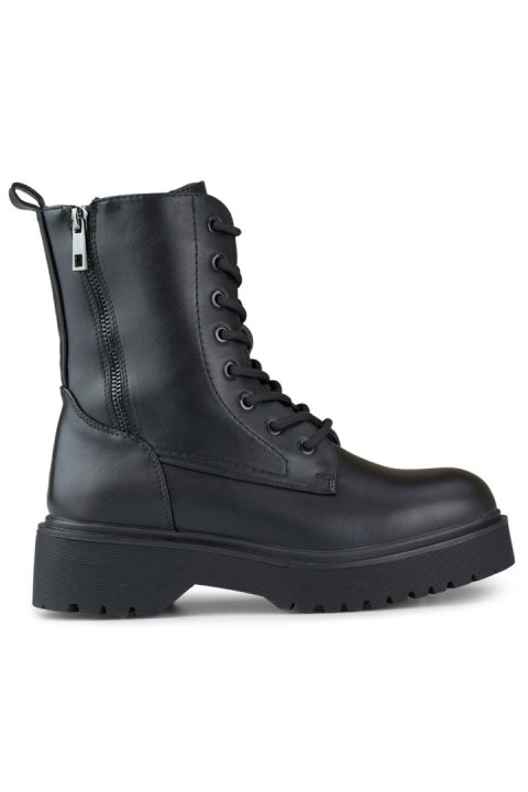 Czarne workery damskie na platformie sznurowane - 37 Primohurt Czarne workery damskie na platformie sznurowane - 37 Primohurt