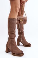Kozaki Model Lemar Ceraxa 70133 Brown Zamsz - Step in style
