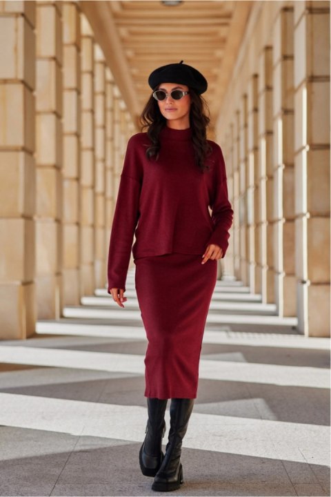 Spódnica Model Carmen BOR SPO0043 Bordo - Roco Fashion Spódnica Model Carmen BOR SPO0043 Bordo - Roco Fashion