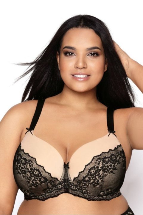 Biustonosz push up Biustonosz Usztywniany Model Hellen M-0140/22 Black/Beige - Mat Biustonosz push up Biustonosz Usztywniany Model Hellen M-0140/22 Black/Beige - Mat