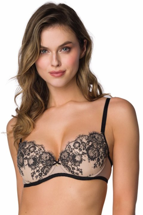 Biustonosz push up Biustonosz Push-up Model Frances M-3804/11 Beige/Black - Mat Biustonosz push up Biustonosz Push-up Model Frances M-3804/11 Beige/Black - Mat
