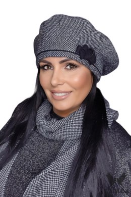 HELENA beret damski kolor czarny - Kamea
