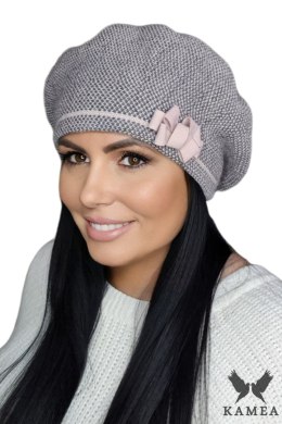HELENA beret damski kolor różowy - Kamea