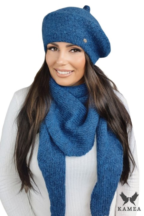 OFELIA zimowy beret damski kolor granatowy - Kamea OFELIA zimowy beret damski kolor granatowy - Kamea