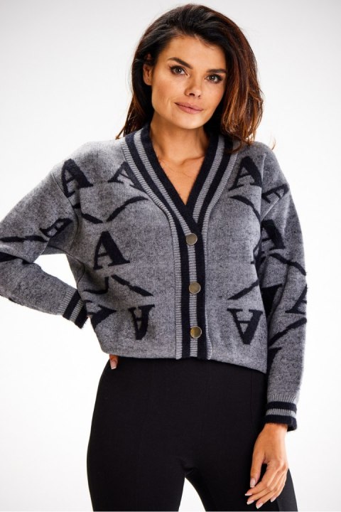 Sweter Damski Model A614 Grey - awama Sweter Damski Model A614 Grey - awama