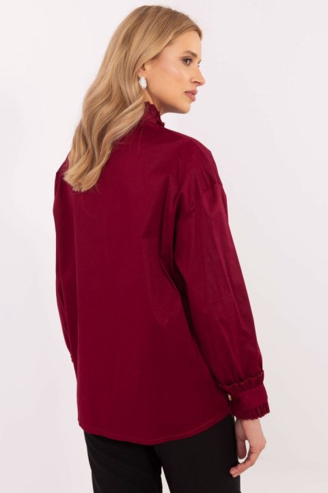Koszula Damska Model MI-KS-C237.71 Bordo - Italy Moda Koszula Damska Model MI-KS-C237.71 Bordo - Italy Moda
