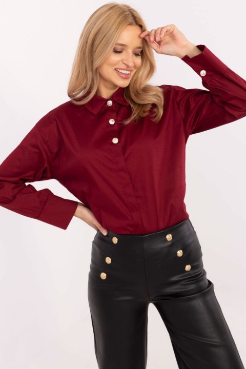 Koszula Damska Model MI-KS-C238.04 Bordo - Italy Moda Koszula Damska Model MI-KS-C238.04 Bordo - Italy Moda