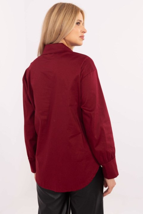 Koszula Damska Model MI-KS-C238.04 Bordo - Italy Moda Koszula Damska Model MI-KS-C238.04 Bordo - Italy Moda