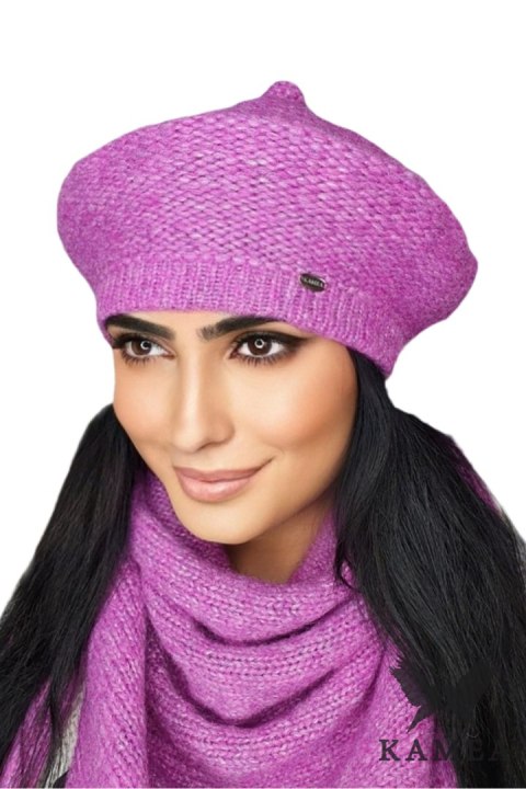 OFELIA zimowy beret damski kolor różowy - Kamea OFELIA zimowy beret damski kolor różowy - Kamea