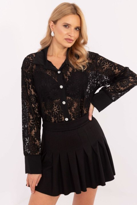 Koszula Damska Model MI-KS-C243.18 Black - Italy Moda Koszula Damska Model MI-KS-C243.18 Black - Italy Moda