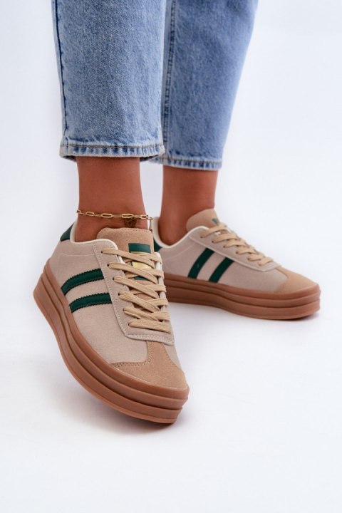 Buty Sportowe Model Egelia EV-508 Beige/Green - Step in style