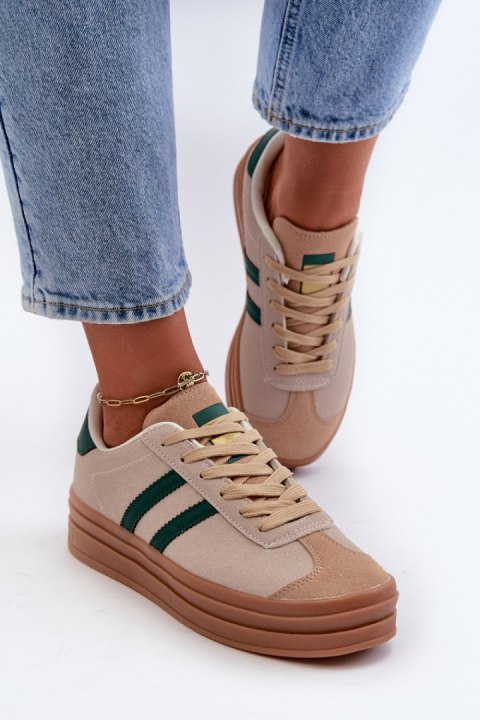 Buty Sportowe Model Egelia EV-508 Beige/Green - Step in style Buty Sportowe Model Egelia EV-508 Beige/Green - Step in style