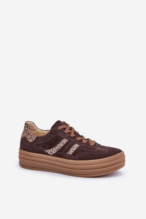 Buty Sportowe Model Zazoo N1176 Panterka Czekolada - Step in style Buty Sportowe Model Zazoo N1176 Panterka Czekolada - Step in style