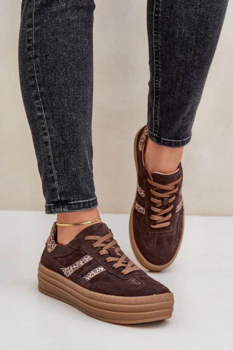Buty Sportowe Model Zazoo N1176 Panterka Czekolada - Step in style Buty Sportowe Model Zazoo N1176 Panterka Czekolada - Step in style