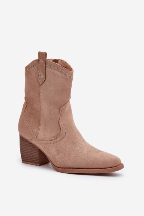Botki Model Narinae CHC359 Beige - Step in style Botki Model Narinae CHC359 Beige - Step in style