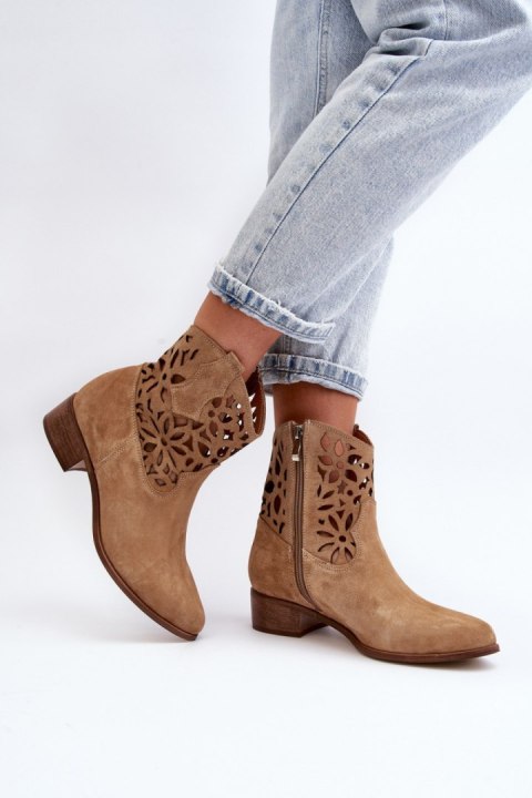 Botki Model Zazoo 3404 Beige Zamsz - Step in style Botki Model Zazoo 3404 Beige Zamsz - Step in style