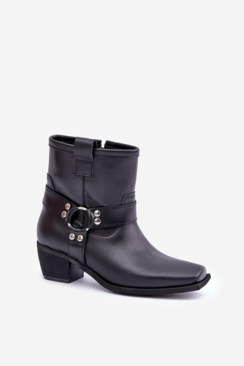 Botki Model Zazoo 3444/2 Black Skóra - Step in style Botki Model Zazoo 3444/2 Black Skóra - Step in style