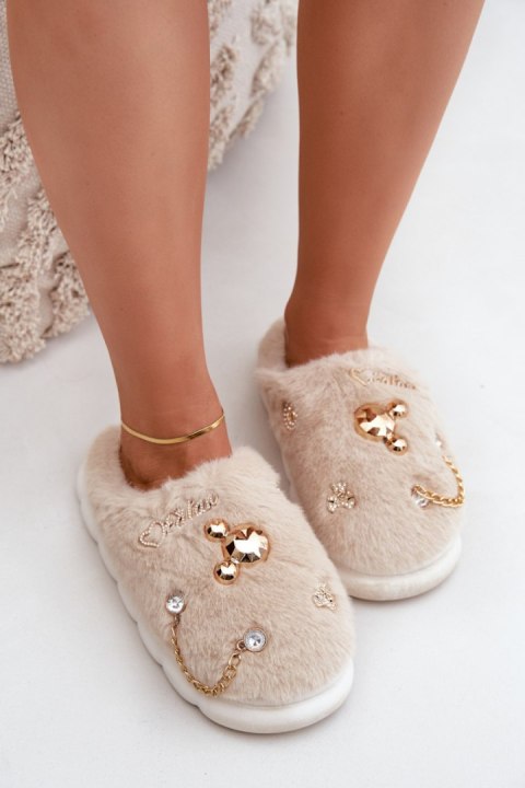 Kapcie Model Ivelfedi BG186P Beige - Step in style Kapcie Model Ivelfedi BG186P Beige - Step in style