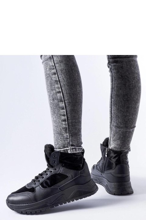 Czarne ocieplane wysokie sneakersy Malles - Solea Czarne ocieplane wysokie sneakersy Malles - Solea