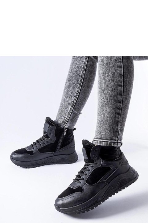 Czarne ocieplane wysokie sneakersy Malles - Solea Czarne ocieplane wysokie sneakersy Malles - Solea