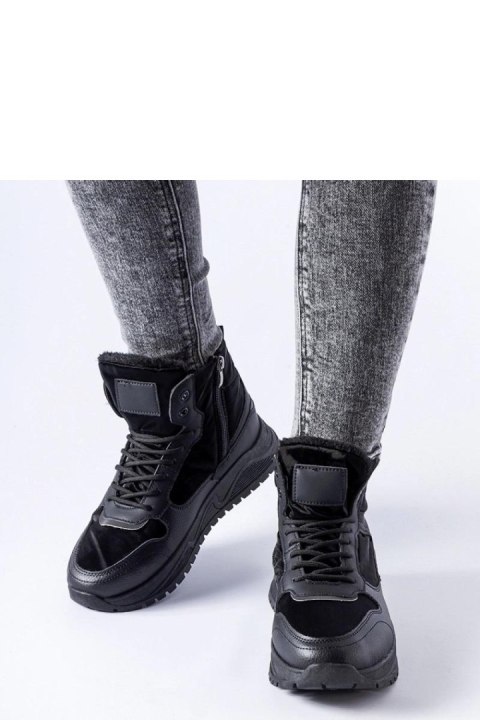 Czarne ocieplane wysokie sneakersy Malles - Solea Czarne ocieplane wysokie sneakersy Malles - Solea